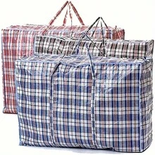 1-Pack Extra Large Durable Moving Storage Bags - High Capacity Reusable Zipper Organizer Bags For Clothes, Laundry, Bedding - Perfect For Home Moving, Wardrobe Cleaning And Holiday Decorating (Ship In Random Colors)