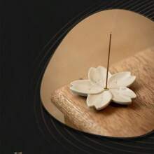 Ceramic Cherry Blossom Fragrance Stick Holder Or Incense Burner Holder, Simple And Unique Cigarette Ash Catcher Fragrance Tray And Decorative Gift, Home Decoration About 2.76 Inches