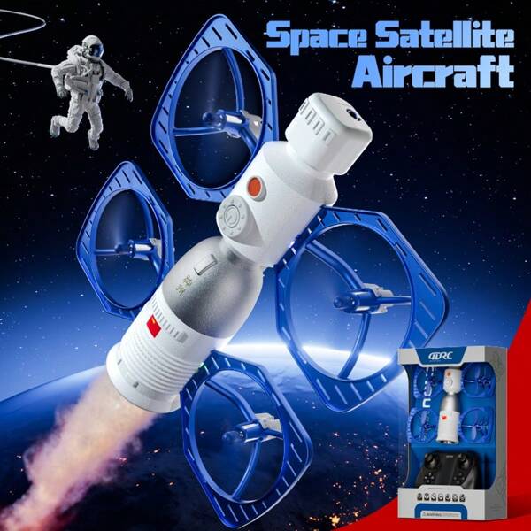 Aeronave de Satélite Shenzhou do Espaço 4DRC, Aeronave Controlada por Controle Remoto, Câmeras de Alta Definição, Luzes de LED, Brinquedos para Meninos e Meninas, Presentes de Aniversário, Presentes de Festa, Presentes de Natal