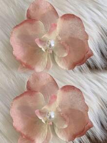 1 pieza Horquilla con flor, mariposa y orquídea simulada, ideal para sesiones de fotos, decoración de fiestas en la playa, elegante y hermoso regalo del Día de San Valentín, pasadores de pelo, accesorios para el cabello, pinzas para el cabello, artículos escolares