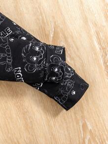 Young Boy Adorable Cartoon Lion Theme Set, Long Sleeve & Long Pants Design, Crafted With Soft & Comfortable Fabrics To Care For Delicate Skin. Cute Cartoon Lion Print Design Adds Lively Fun, Suitable For Casual Everyday Wear Or Sports, Warm And Full Of Childlike Charm.