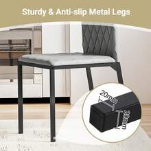 Dining Table Set For 4,Dining Table And Chairs Set Of 4, Modern Dining Table Set Kitchen Furniture, Marble Effect Dining Table Set With 4 PU Leather Dining Chairs, 120CM Dining Room Table Set For Home Kitchen Dining - Grey Table & Grey Chair - View 5