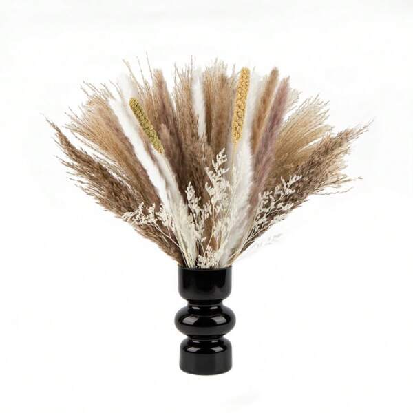 80 stuks natuurlijk gedroogd pampasgras decoratief boeket, gedroogde konijnenstaartbloemen en wit hartgras, Boheemse woondecoratie gedroogde bloemen, perfect voor bruiloft, bloemenkamer, feesttafeldecoratie, feestelijke decoratie