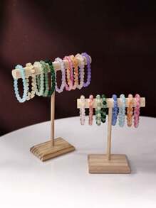 1 pièce Support à bijoux, Organisateur de bijoux, Tour d'affichage de bracelet et de montre en bois pour bijoux, Support de rangement pour bracelets, chouchous, colliers