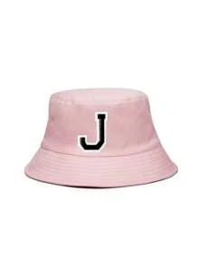 1PC Kids 26 Alphabet Personalized Name Print Sun Hat Fashion Versatile Bucket Hat Suitable For Girls Outdoor Daily Back To School Wear