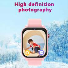 SIMSONLAB Orologio colorato per bambini, ragazzi e ragazze, con fotocamera frontale, torcia elettrica, 18 giochi, connessione Bluetooth, risposta alle chiamate, ricezione messaggi, album fotografico, sveglia e promemoria