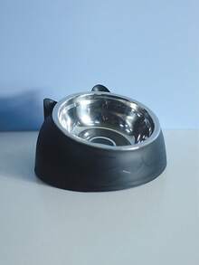 1pc Detachable Inclined Neck Protection Stainless Steel Cat Bowl - Multicolor - View 9