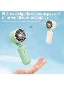 USB Rechargeable Portable Small Fan With Turbo Mini Electric Fan Handheld Simple Desktop Fan - Blue - View 6
