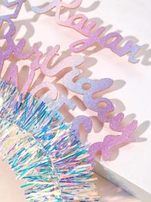 1 Stück personalisierter Namens-Haarreif für Mädchen, Regenbogen-Farbverlauf Haarkranz, personalisierter Name, glitzernder Geburtstags-Haarreif, Ferien Geburtstags-Haarkranz, Kinderzubehör für die Haare