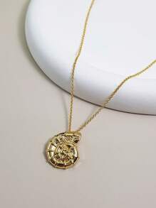 1pc Fashionable Minimalist Seashell Pendant Necklace, Casual & Versatile For Women, Suitable For Party And Daily Wear