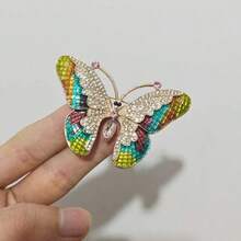 1 件黑色蝴蝶胸针，高端时尚别针，防滑设计，多功能配饰，适合毛衣、夹克、婚礼、派对、所有季节 - 完美的礼物礼服配饰别针，用于衣服包包饰品 - 黑色 - 查看 7