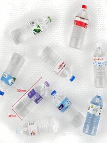 1pc/3pcs/5pcs Dollhouse Miniature Resin Mineral Water Bottle, Realistic Bottled Water Prop For Doll House Shooting Model, Mini Convenience Store Toy, DIY Phone Case, Micro Landscape Decor - Multicolor - View 9