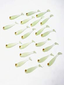 20 Peças Iscas de Pesca Macias Simulando Cauda de Peixe Pequeno 5cm 1,2g, Dourado Luminoso e Rosa, Adequado para Perca de Água Doce, Baixio, Acessórios para Pesca no Mar