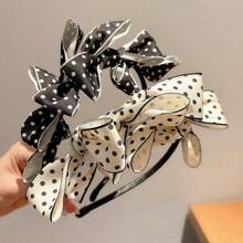 1pc High Crown Polka Dot Bow Headband For Women, Stylish Design Makes Face Look Smaller, Washing Headband Hair Accessories Diadema Hair Hoop