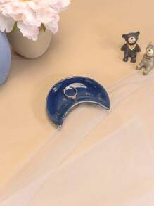 Kleine Mond Schmuckschale, Ringhalter Schale dekorative Keramik Zierschale süßer Mond Schale kleine Schmuckplatte Ohrringe Halskette Halter Schmuckauslage moderner Akzent Ring Tablett für Schminktisch Sommerbedarf für Frauen Aufbewahrungsorganizer Geschenk Semesteranfang