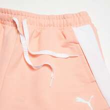 Puma 女式轻盈撞色抽绳直筒休闲跑步短裤 - 杏紅色 - 查看 3