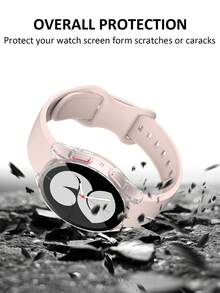 兼容三星 Galaxy Watch 4、5、6 和 7（44 毫米和 40 毫米）。这款二合一保护壳采用防震防刮的硬质 PC 材料，并配有钢化玻璃屏幕保护膜。男女皆宜，时尚运动，佩戴舒适，触控灵敏。 - 無色 - 查看 4