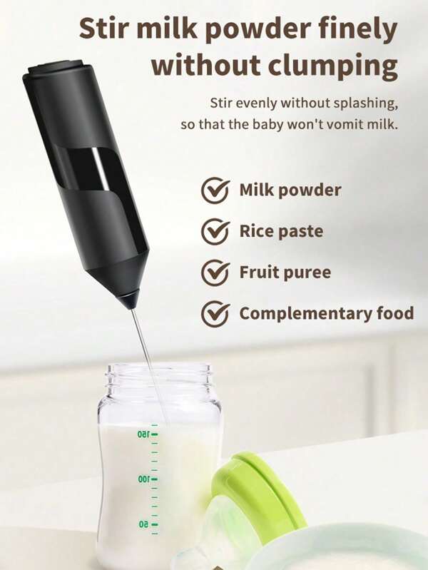 Espumador de leche, espumador de leche de mano potente, mini espumador de leche, revolvedor de café, mezclador de bebidas de acero inoxidable para café, lattes, capuchinos, matcha, chocolate caliente, fabricante de espuma portátil, batidora eléctrica inalámbrica mini cafetera de vuelta al colegio