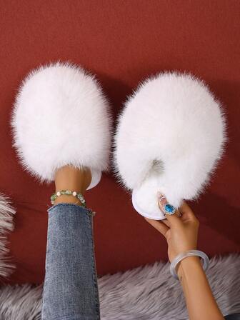 2025 Moderiktiga Långa Plyschtofflor, Fodrade Varma Slip-On Hemskor För Inomhus- och Utomhusbruk, Halkfria