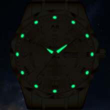YaLaLuSi 1 pièce Montre à quartz de luxe de couleur dorée de la marque YaLaLuSi. Conception du boîtier résistante et de couleur vive, décorée de strass. Cadran simple avec aiguilles lumineuses et fonction calendrier. Convient pour le travail, les affaires, l'usage quotidien, les fêtes. Cadeau idéal pour la famille, les amis, anniversaire, vacances.