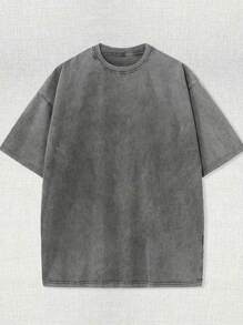 230g Double-Sided Washed Hidden Flower Printed T-Shirt, High-Quality Batik Cotton Retro Fashion Brand T-Shirt, Beach Essential, Men's Summer T-Shirt, Holiday Gift, Perfect Gift.