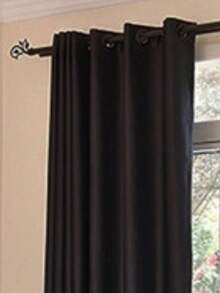 Cortina Roma Para Quarto e Sala 4,00 X 2,20  Preto - Preto - Visão 2