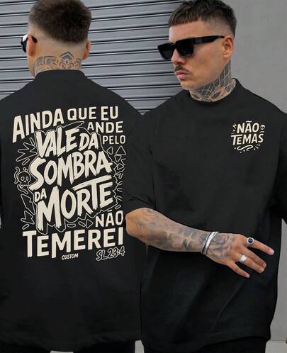 Camiseta Jesus Deus Religião Versículo Vale Da Sombra Da Morte Bíblia Salmos 23:4 Camisa 100% Algodão Blusa Unissex