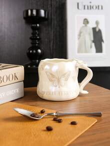 1 Peça Caneca Cerâmica Criativa e Sofisticada com Decoração de Laço, Disponível em Vermelho/Preto/Branco, Adequada para Água, Café, Leite, Chá, Presentes Personalizados, Presentes para Mulheres, Presentes para Mães, Presentes de Aniversário