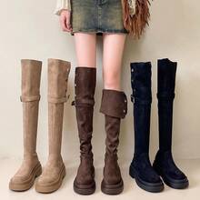 Women Over-The-Knee Boots - Brown - View 4