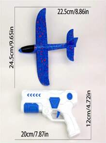 1 pièce Jouet avion en mousse pour enfants, planeur à éjection à bouton unique, pistolet de lancement pour intérieur et extérieur, jouet interactif parent-enfant pour garçons et filles, cadeau d'Halloween et de Noël (style et couleur d'avion aléatoires)