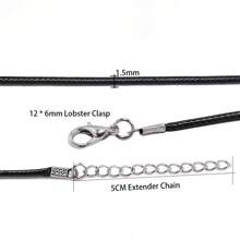 Set de 30 piezas de cuerda negra de 1.5mm con cierre de langosta ajustable trenzada, para collares, colgantes y charms DIY