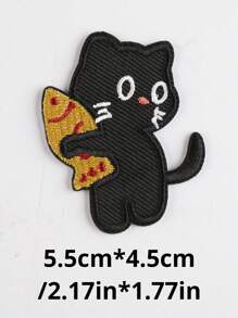 3 Stücke/Packung Cartoon Katze bestickte Stoffpatches, selbstklebende dekorative Applikationen für Kleidung, Taschen, Handyhüllen, Vorhänge zum Selbermachen