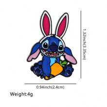 Disney 1 pièce Broche Disney Stitch, épinglette émaillée distinctive - Insigne mignon pour sacs à dos et vêtements, accessoire de broche pour vêtements, attache de sac