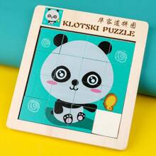 The Cartoon Animal Mobile Double-Sided Digital Huarong Dao Sliding Puzzle Toy 4x4 Cube Magic Cube Game Is For Family Play And Entertainment