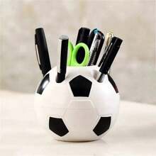 1pc Soccer Shaped Pen Pencil Holder Toothbrush Stand Desktop Organizer Student Git Home Office Decor Storage Tool Supplies Stationery Accessories