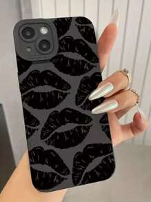 Sanrio 1 Stück 16 Pro / 11 / 12 / 13 / 14 Pro Max / 15 Pro Handyhülle, transparente Cartoon Engelsaugen- und Lip-Design Soft Schutzabdeckung, kreativer Paarstil