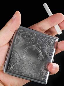 Thick Metal Cigarette Box Storage, Carved Patterns, Personalized Creativity, Flip Metal Cigarette Holder, Portable Box