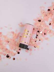 1 件玫瑰金生日彩纸爆竹，手持派对带彩带，适合生日派对、庆祝活动