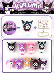 Sanrio 1 pieza Muñeca llavero de la cápsula sorpresa Kuromi, ornamento de muñeca colgante de bola sorpresa, figuras de dibujos animados lindas, bola sorpresa de cápsula de diversión de demolición, modelo de caja misteriosa de personaje de anime lindo, decoración de escritorio, decoración de automóvil, accesorios de cordón de personaje llavero, regalo de Navidad, regalo de cumpleaños