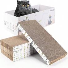 Tophouse 4 Pack Cat Scratch Pad With Box, Cardboard Cat Scratcher For Indoor Cats - Brown - View 1