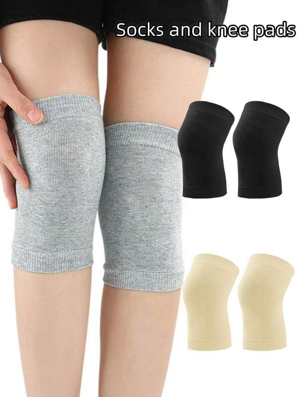 1 Pair Knee Pads Elastic Support Gym Knee Sleeve Elasticated Bandage Warm Kneepads, Protective Sports Cycling Dancing Air-Conditioned Room Knee Pads Sleeve Gym Accessories Knee Support