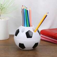 1pc Soccer Shaped Pen Pencil Holder Toothbrush Stand Desktop Organizer Student Git Home Office Decor Storage Tool Supplies Stationery Accessories