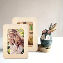 2/4/8/16pcs Wood DIY Photo Frame Set - Customizable Handmade, Pre-Drilled Convenient Assembly, Suitable For Home Decor, Wedding, Birthday Gifts | Colorful Frame Design | Durable Wood Structure, Handcrafted Cutting Mould