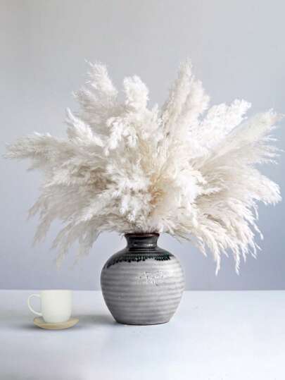 MEHELANY 10Pcs/Box Artificial Pampas Grass Decoration 17.3 Inch Fake Reed Feather Bouquet, White Pampas Grass For Bohemian Room Floral Decoration Supplies, Wedding Vase Bedroom Floor Decoration, Artificial Plants, Birthday Anniversary Gift, DIY Wreath Decoration (Slight Odor Does Not Affect Use)