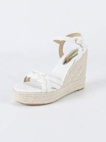 Women's Wedge Platform Casual Sandals, Apricot Color - White - View 3