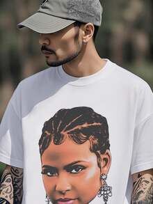 FNI Brand Green Blue Hair  Summer Clothes 100% Cotton 220g Heavyweight For Modern Stylish Look - White - View 2