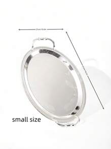 1pc,Or 2pcs,Luxury Leaf-Engraved Silver Tray - Electroplated Pure Iron Art Decor With Mirror Finish,Handcrafted Floral Metal Centerpiece For Dining Table/Wedding/Display Shelf | Nature-Inspired Luxury Home Accessories