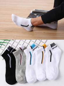 1/2/5 đôi tất thể thao nam bằng vải thoáng khí, thấm hút mồ hôi (chức năng). - Nhiều màu - Xem 6