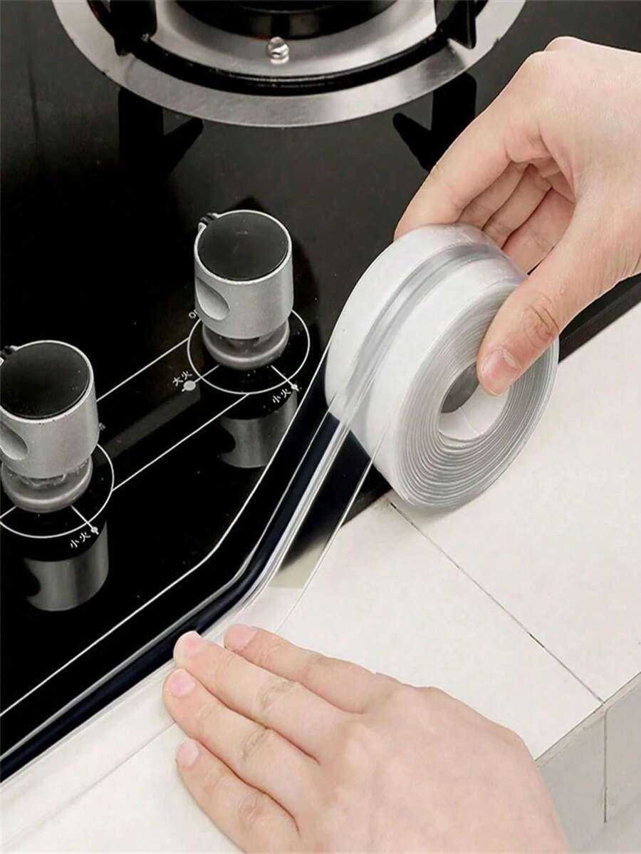 1roll Waterproof Mildew-Proof Toilet Caulk Strip, Self-Adhesive Sealing Tape For Kitchen Bathroom, Bathroom Waterproof Tape To Avoid Wet, Kitchen Sink Beautiful Seam Stickers