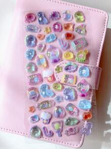 1pc 3D Cartoon Animal Waterproof Transparent Crystal Decorative Sticker, Can Decorate Stationery, DIY Phone Cases, Laptops,School Supplies,Back To School
